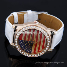 America fashion ladies wear a flag all-match leisure leather watch